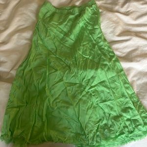 Nation ltd midi satin skirt in green